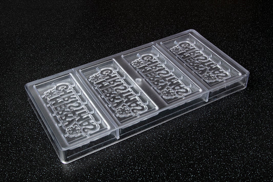 CW12025 - Chocolate World - "Merry Christmas" Tablet Polycarbonate Mould