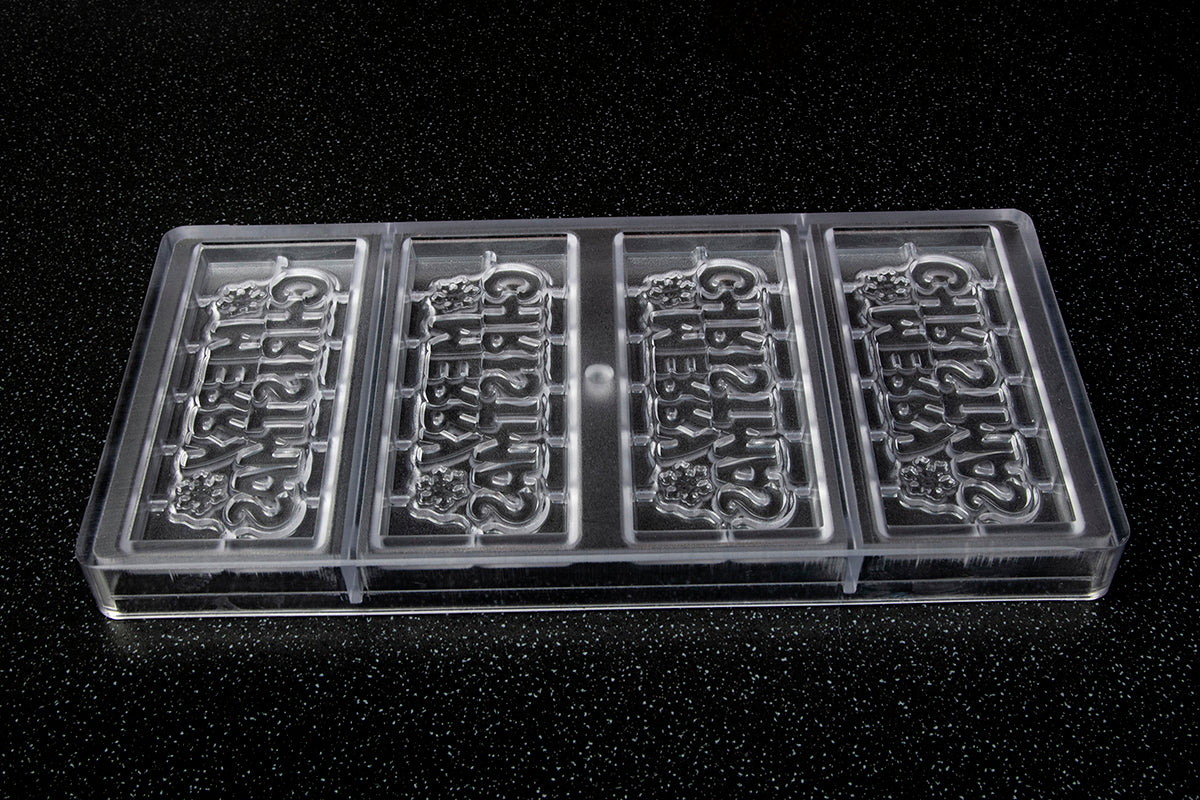 CW12025 - Chocolate World - "Merry Christmas" Tablet Polycarbonate Mould