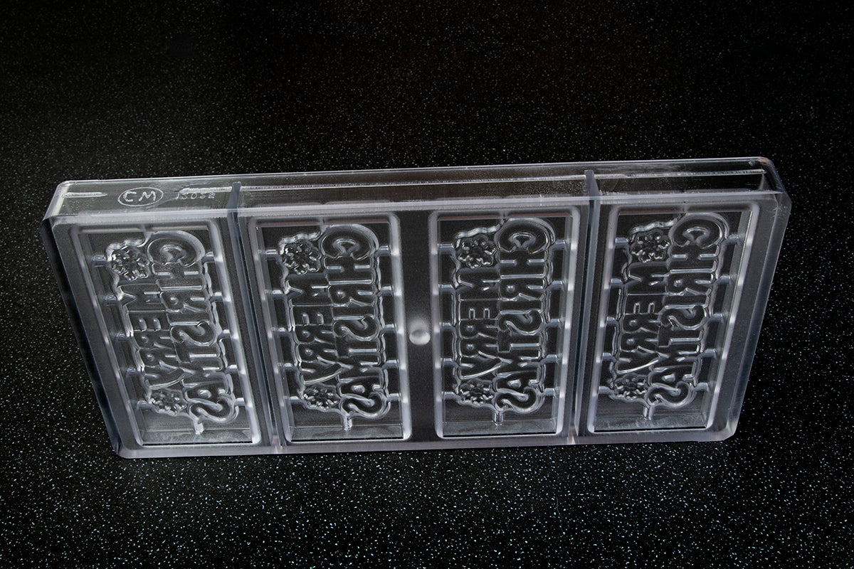 CW12025 - Chocolate World - "Merry Christmas" Tablet Polycarbonate Mould
