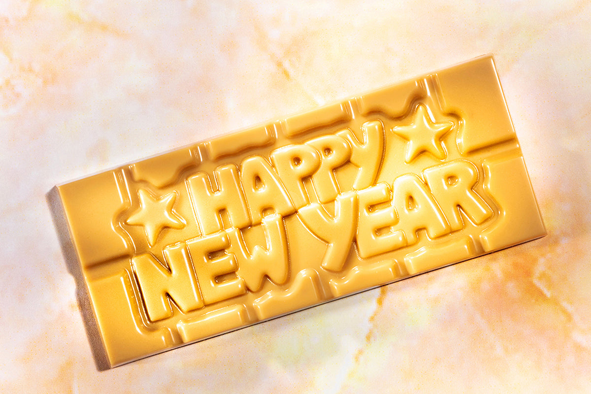 CW12026 - Chocolate World - "Happy New Year" Tablet Polycarbonate Mould