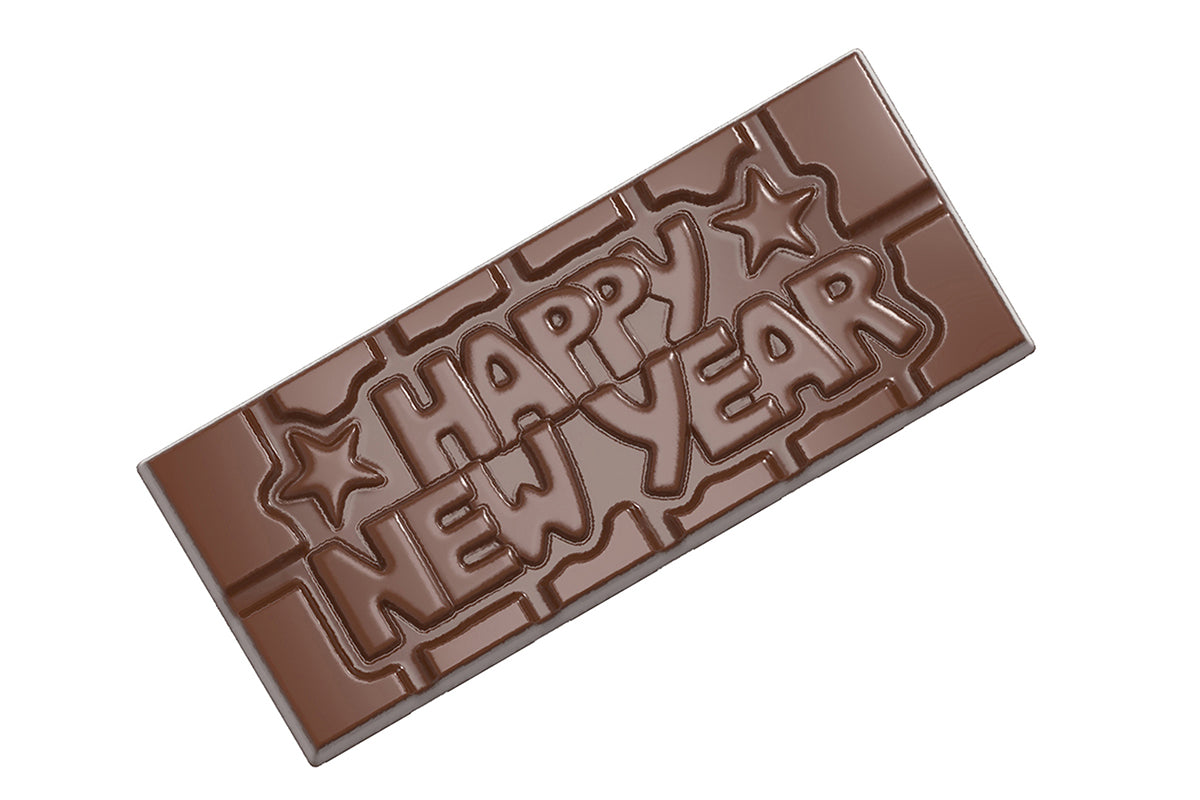 CW12026 - Chocolate World - "Happy New Year" Tablet Polycarbonate Mould