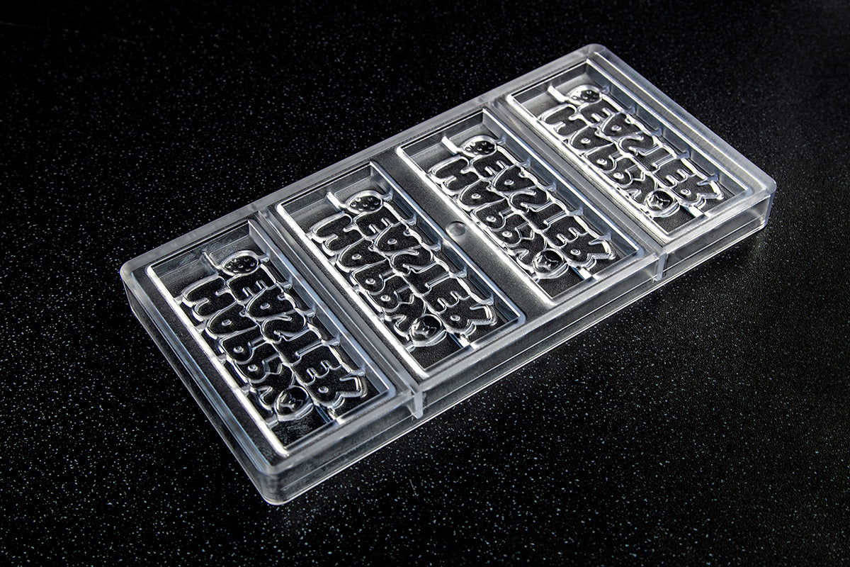 CW12029 - Chocolate World - "Happy Easter" Tablet Polycarbonate Mould
