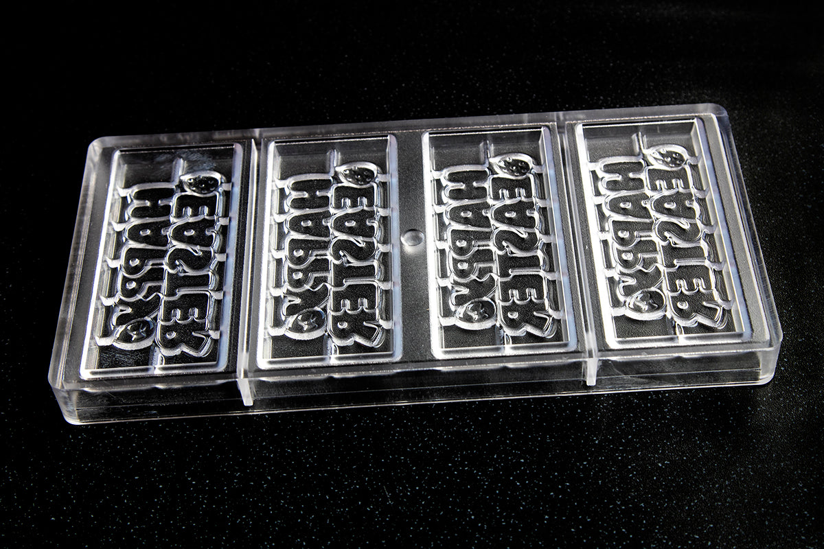 CW12029 - Chocolate World - "Happy Easter" Tablet Polycarbonate Mould