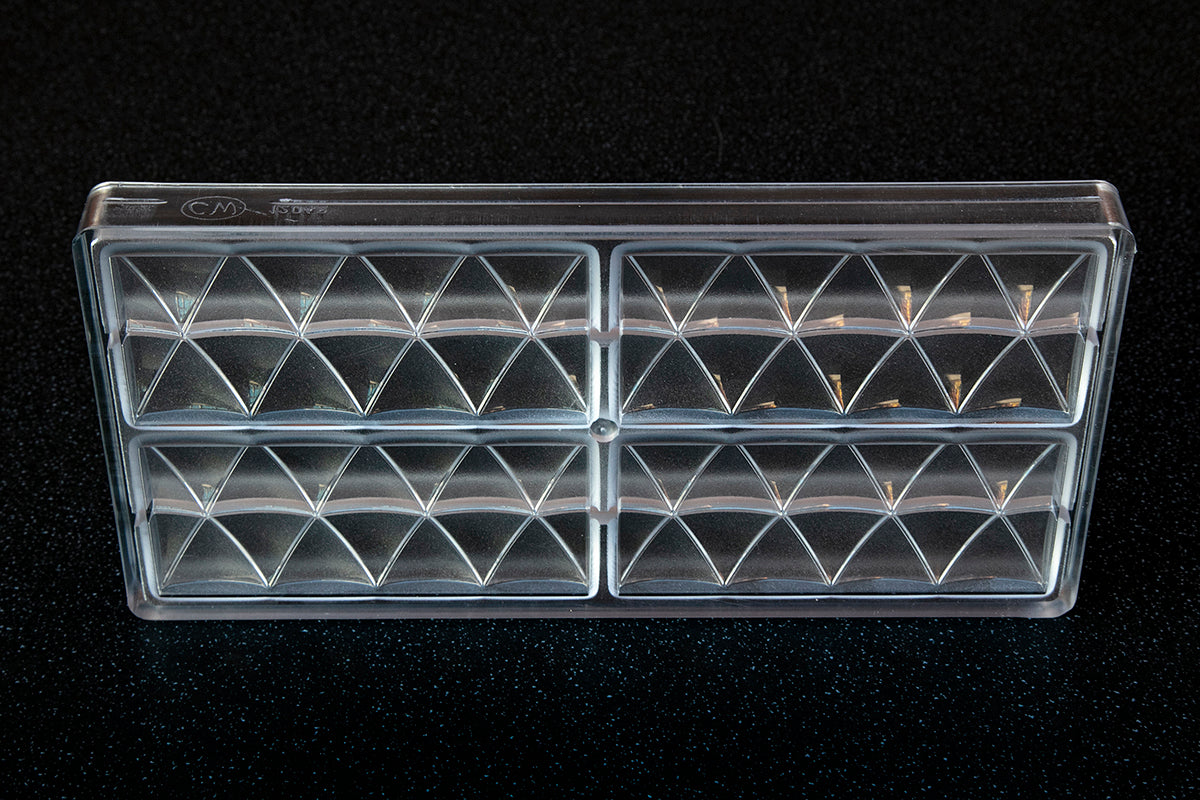 CW12042 - Chocolate World - Convex Triangles Tablet Polycarbonate Mould