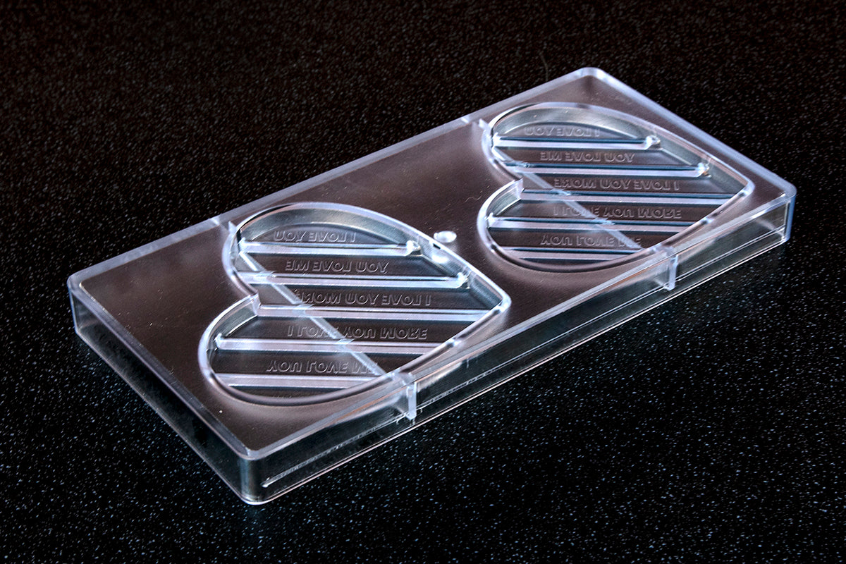 CW12044 - Chocolate World - Chocolate Heart Tablet Polycarbonate Mould