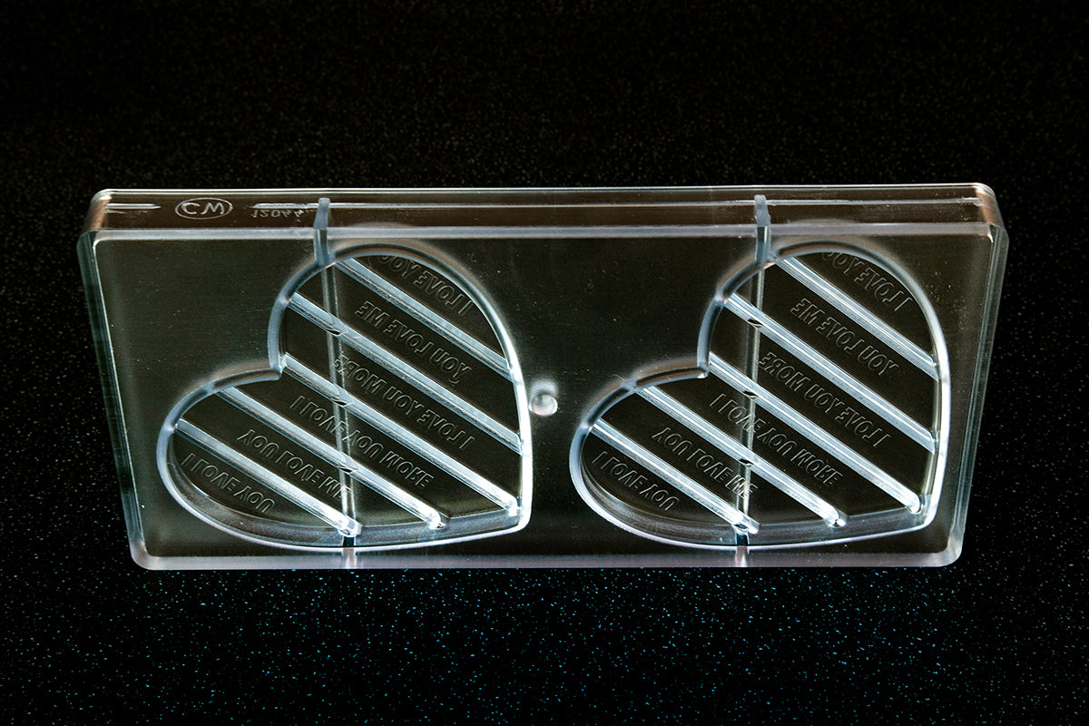 CW12044 - Chocolate World - Chocolate Heart Tablet Polycarbonate Mould