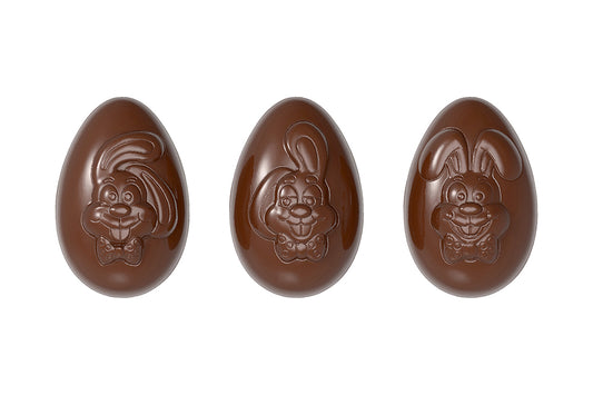 CW12048 - Chocolate World - Funny Bunny's Eggs Polycarbonate Mould