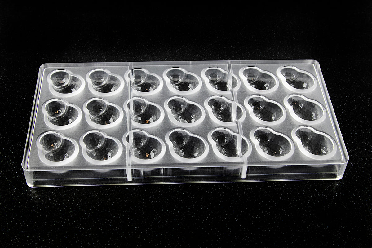 CW12057 - Chocolate World - Double Bubble Facet Polycarbonate Mould