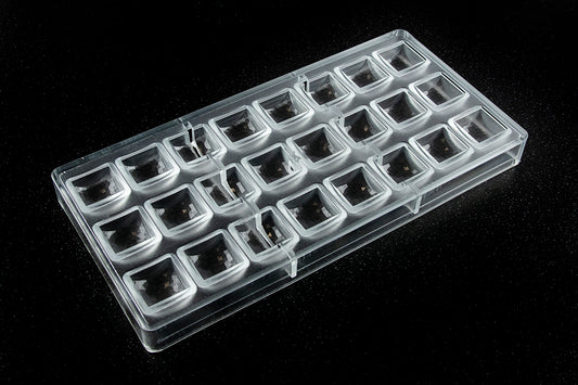 CW12062 - Chocolate World - Square Sphere Facet Polycarbonate Mould