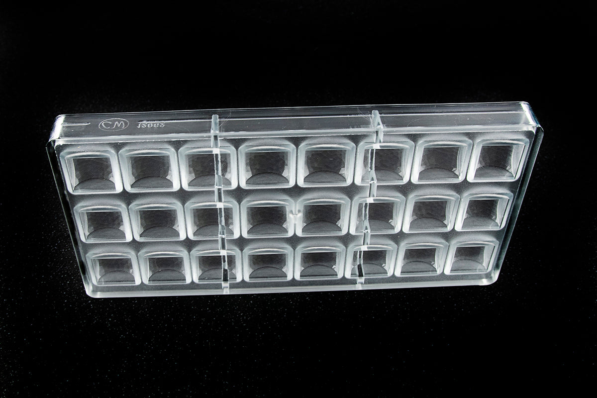 CW12062 - Chocolate World - Square Sphere Facet Polycarbonate Mould