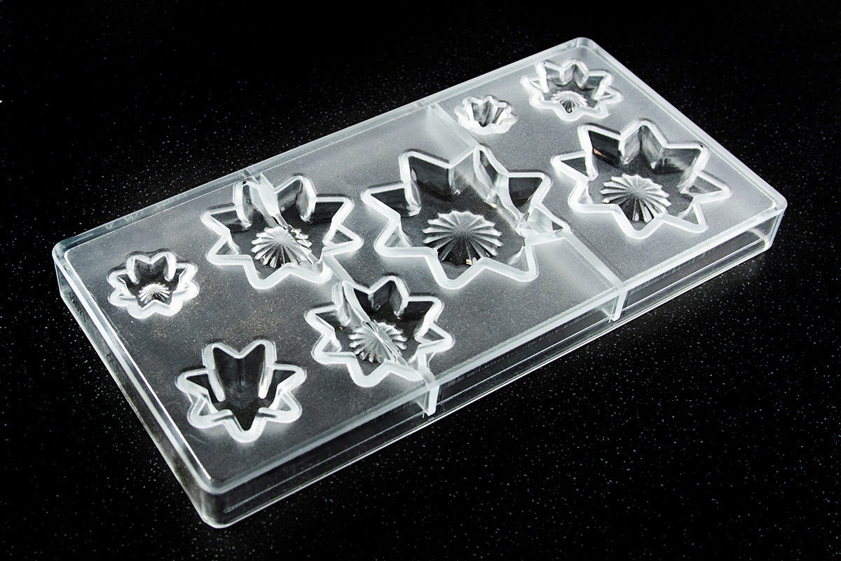CW12071 - Chocolate World - Assortment of Stars 8 Fig Polycarbonate Mould