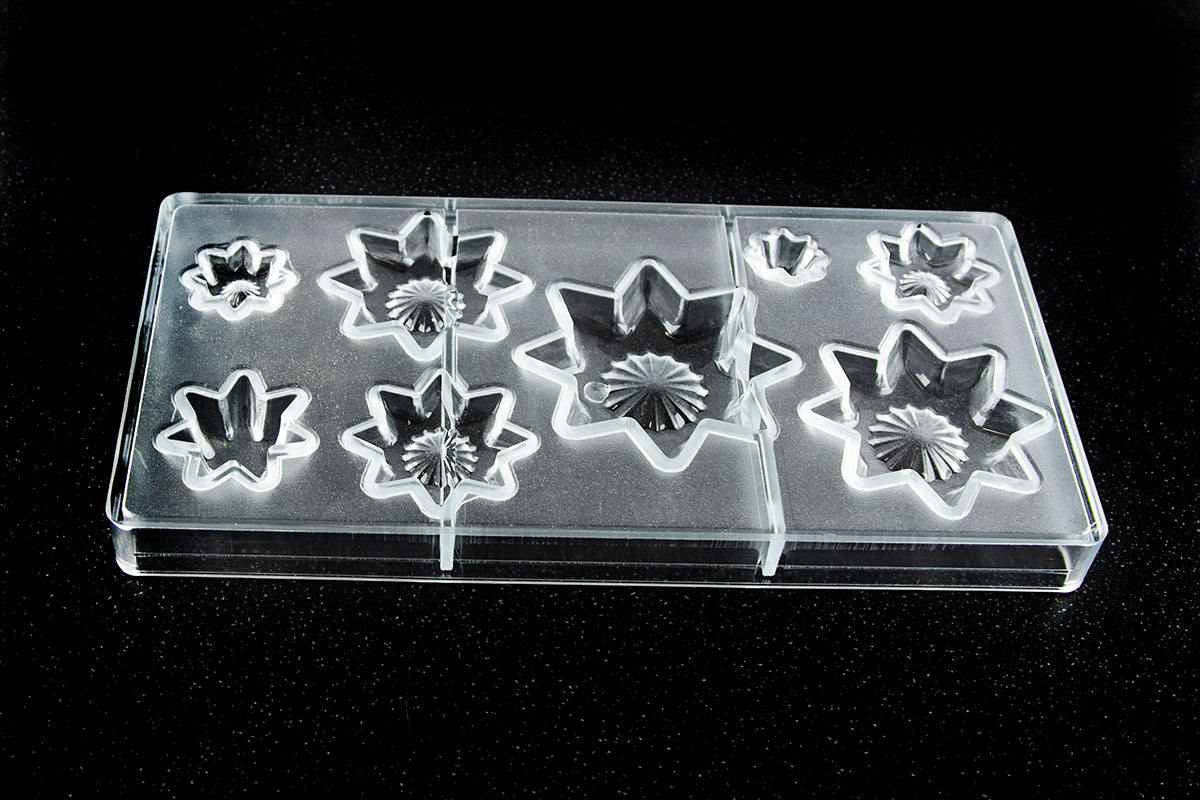CW12071 - Chocolate World - Assortment of Stars 8 Fig Polycarbonate Mould