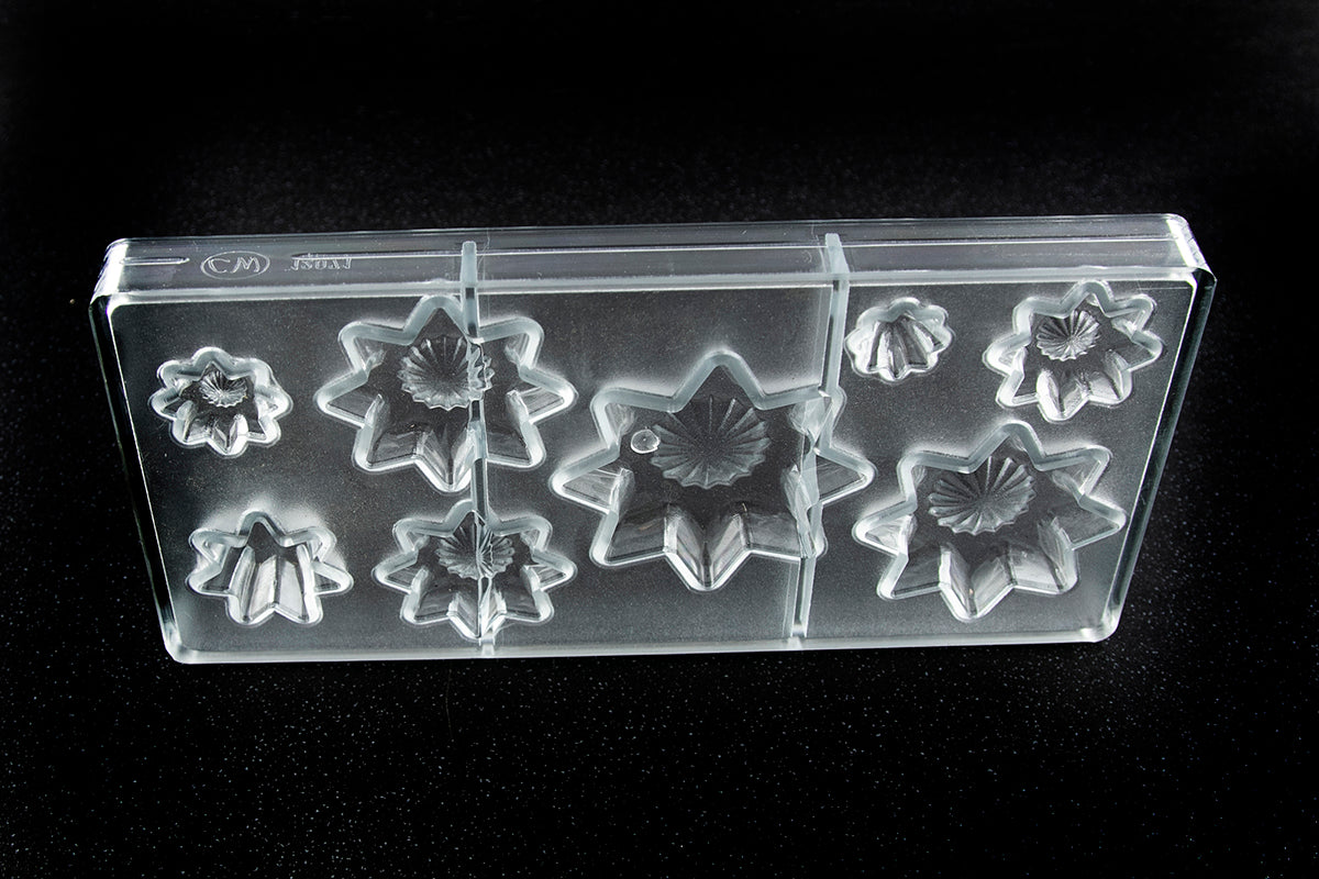 CW12071 - Chocolate World - Assortment of Stars 8 Fig Polycarbonate Mould