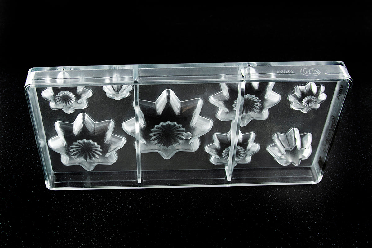 CW12071 - Chocolate World - Assortment of Stars 8 Fig Polycarbonate Mould