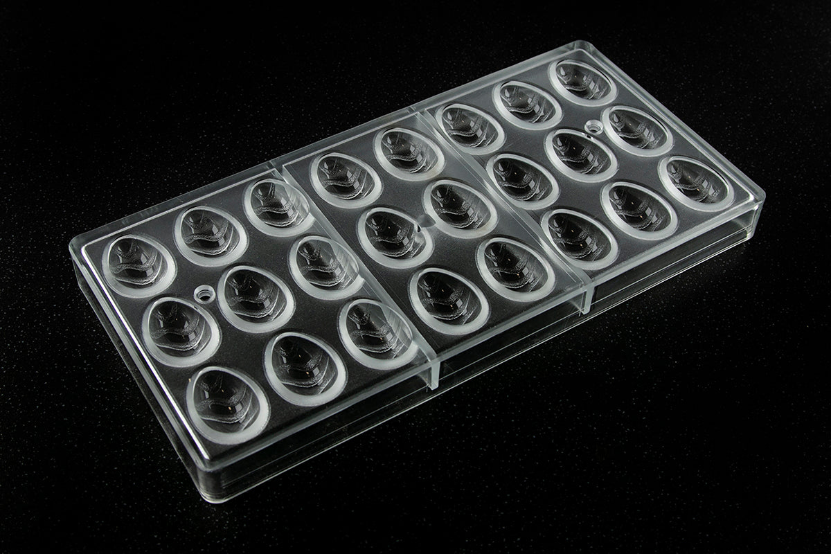 CW12090 - Chocolate World - Egg With Wave Pattern Polycarbonate Mould