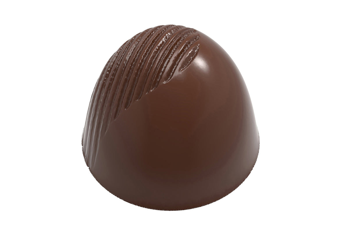 CW12091 - Chocolate World - Half Ribbed American Truffle Polycarbonate Mould