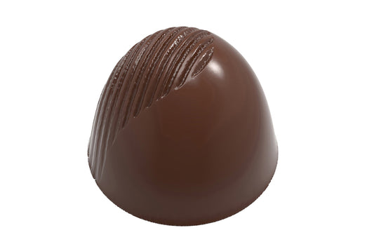 CW12091 - Chocolate World - Half Ribbed American Truffle Polycarbonate Mould