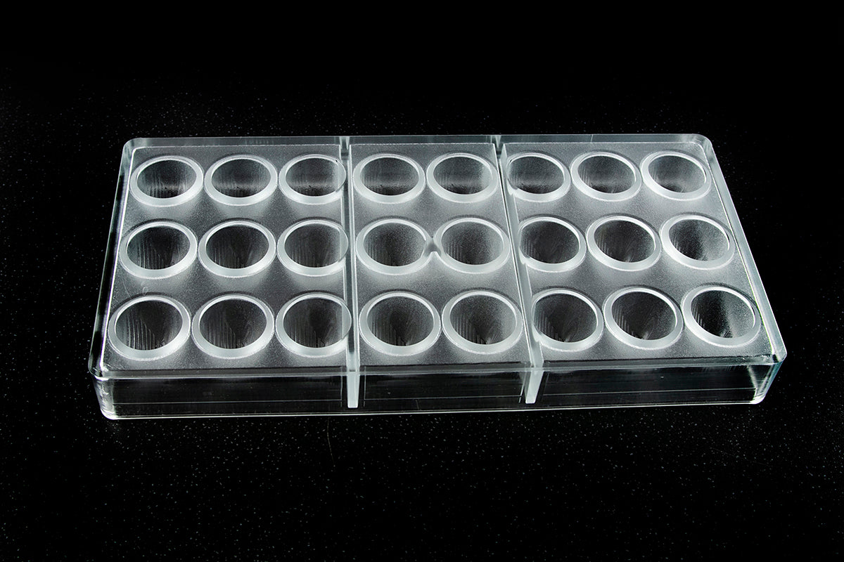 CW12091 - Chocolate World - Half Ribbed American Truffle Polycarbonate Mould