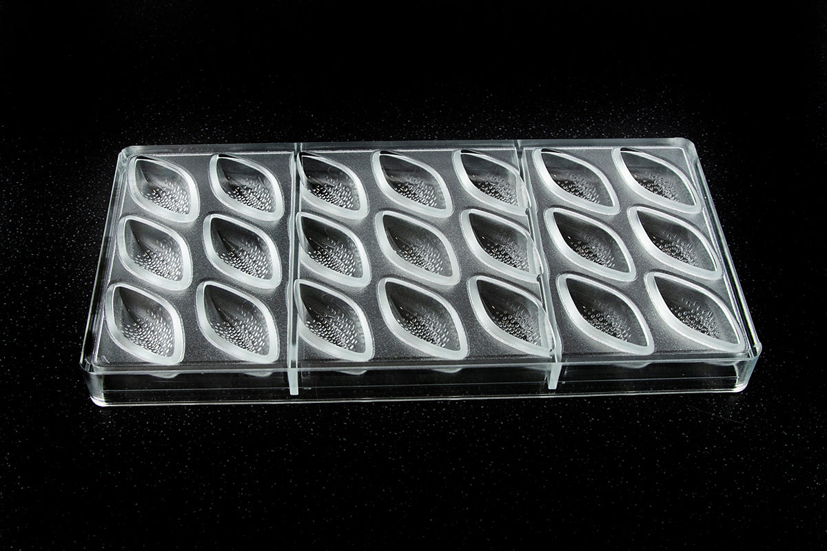 CW12096 - Chocolate World - Cocoa Bean With Bubbles Polycarbonate Mould