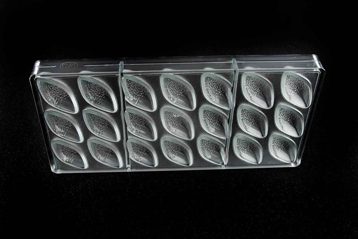 CW12096 - Chocolate World - Cocoa Bean With Bubbles Polycarbonate Mould
