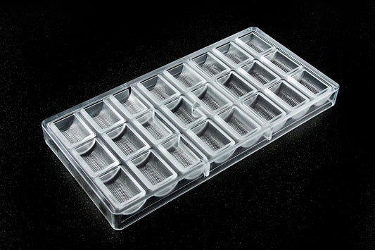 CW12098 - Chocolate World - Buche With Grid Polycarbonate Mould