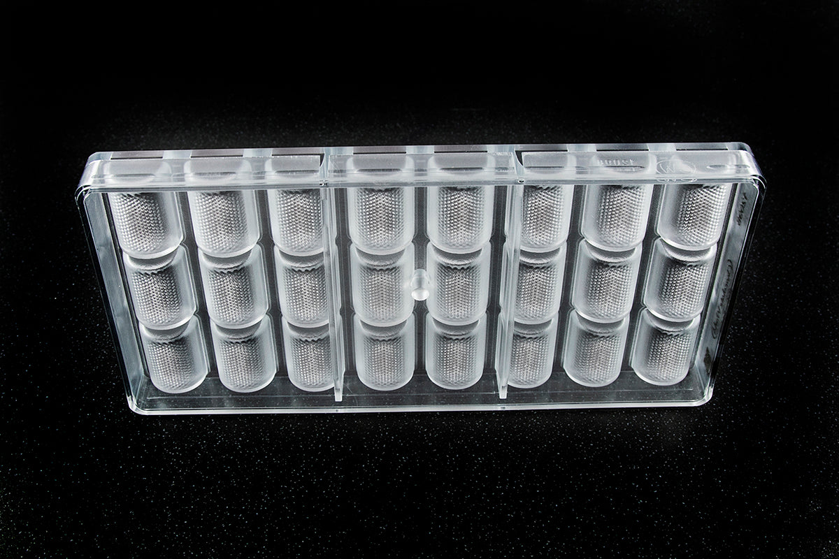 CW12098 - Chocolate World - Buche With Grid Polycarbonate Mould