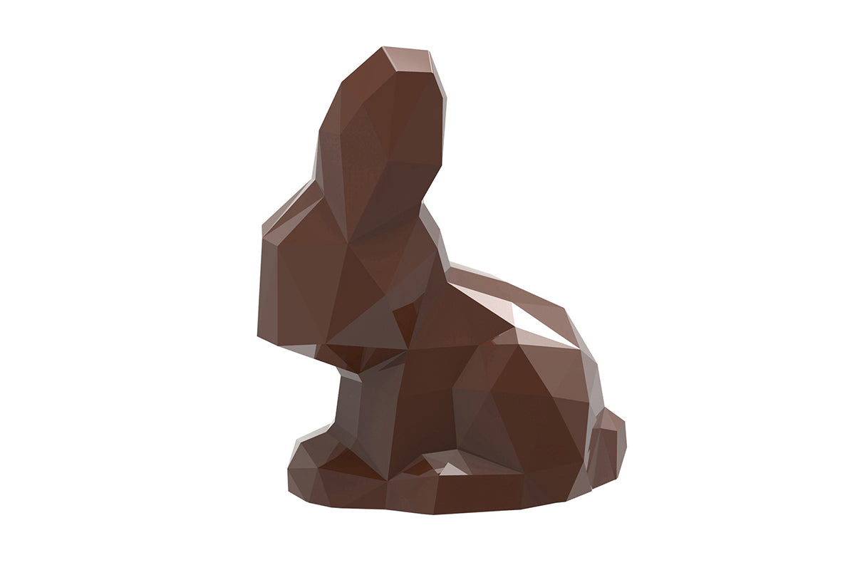 CW12102 - Chocolate World - Sitting Rabbit Origami Polycarbonate Mould