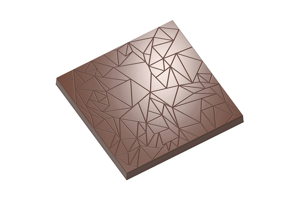 CW12121 - Chocolate World - Square Tablet With Cracks Polycarbonate Mould