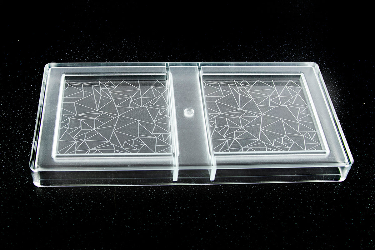 CW12121 - Chocolate World - Square Tablet With Cracks Polycarbonate Mould