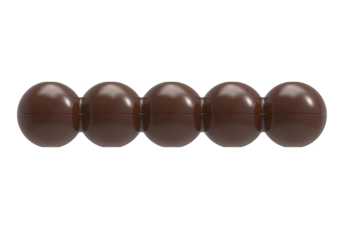 CW12125 - Chocolate World - Double Bar With 5 Balls Polycarbonate Mould
