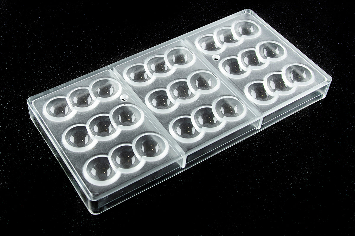CW12126 - Chocolate World - Double Bar With 3 Balls Polycarbonate Mould