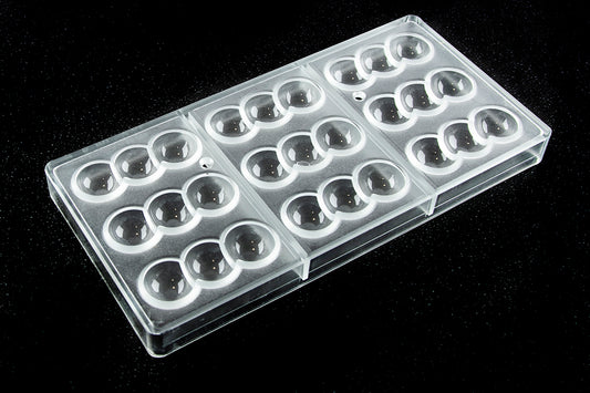 CW12126 - Chocolate World - Double Bar With 3 Balls Polycarbonate Mould