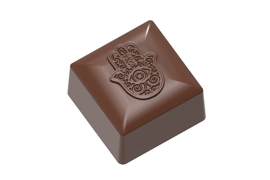 CW12139 - Chocolate World - Hand Of Fatima Square Polycarbonate Mould
