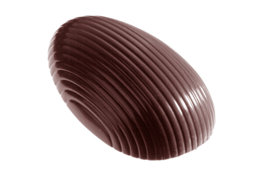 CW1277 - Chocolate World - Egg Striped 55 mm Polycarbonate Mould