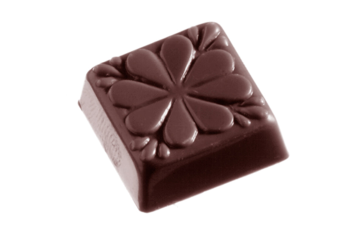 CW1355 - Chocolate World - Chocolate Carre Clover Polycarbonate Mould