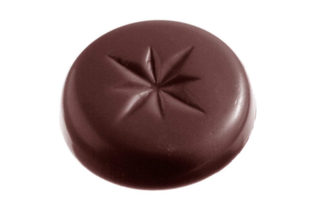 CW1357 - Chocolate World - Chocolate Caraque Star Polycarbonate Mould