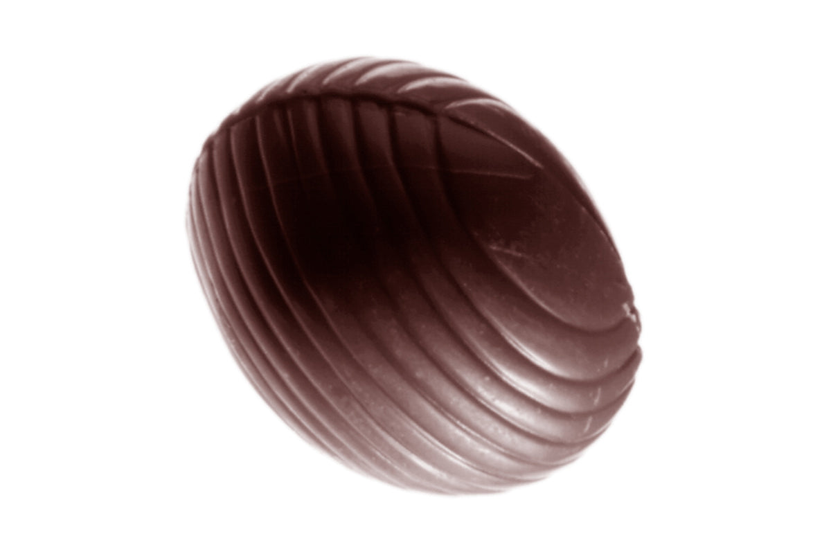 CW1358 - Chocolate World - Egg Striped Oval Polycarbonate Mould