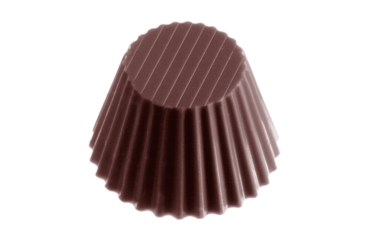 CW1387 - Chocolate World - Chocolate Cup Ribbed Polycarbonate Mould
