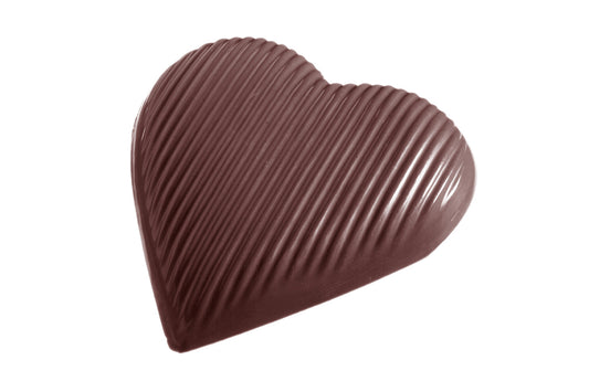 CW1396 - Chocolate World - Heart Striped 118 mm Polycarbonate Mould