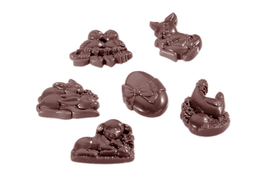 CW1405 - Chocolate World - Easter Decoration 6 Figures Polycarbonate Mould
