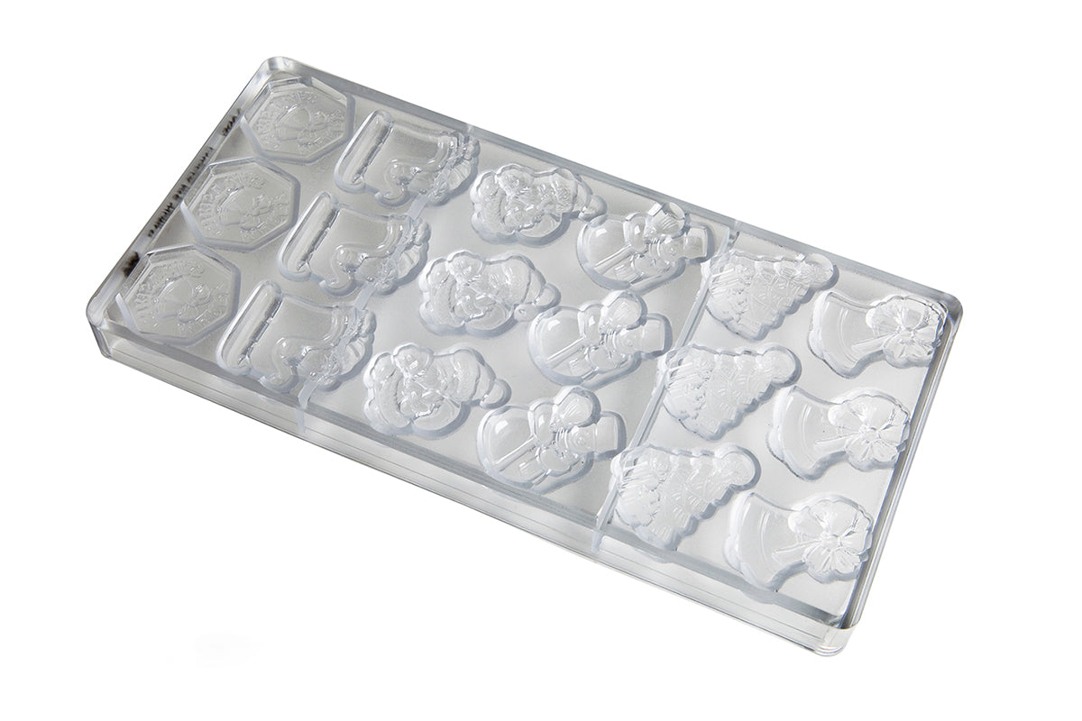 CW1406 - Chocolate World - Caraque Christmas Garnish Polycarbonate Mould