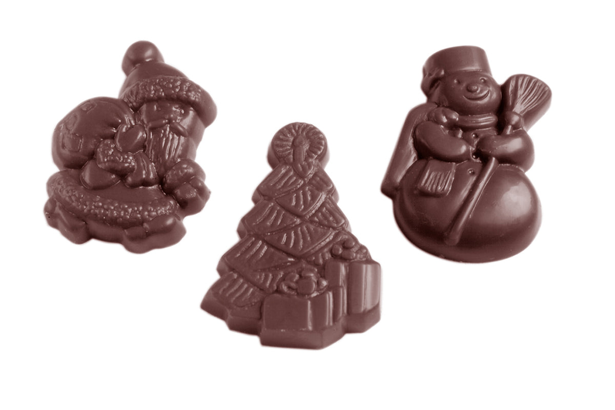 CW1435 - Chocolate World - Christmas Assortment 3 Fig Polycarbonate Mould