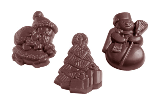 CW1435 - Chocolate World - Christmas Assortment 3 Fig Polycarbonate Mould