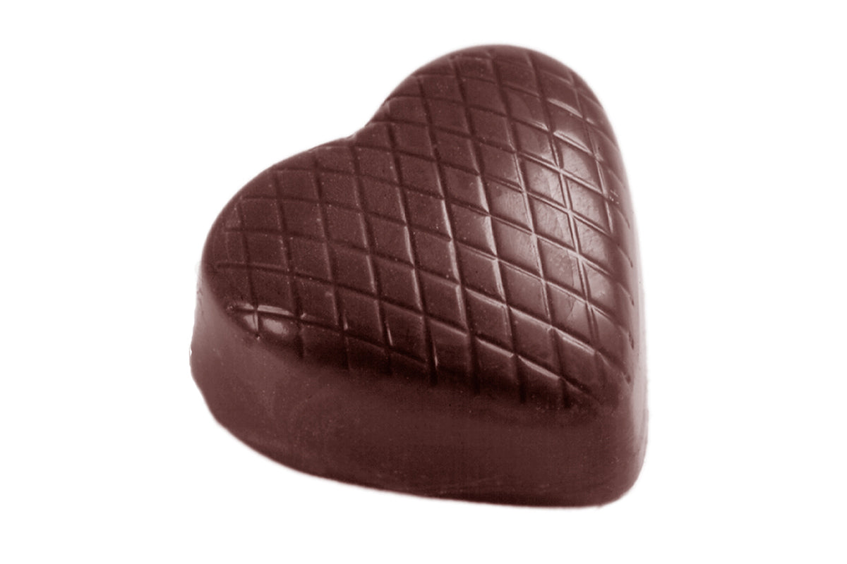 CW1436 - Chocolate World - Checkered Heart Polycarbonate Mould