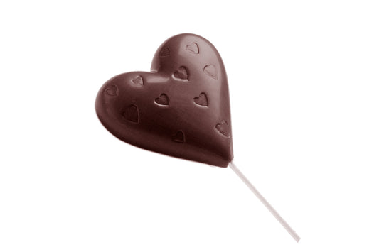 CW1480 - Chocolate World - Heart Shaped Lollipop Polycarbonate Mould