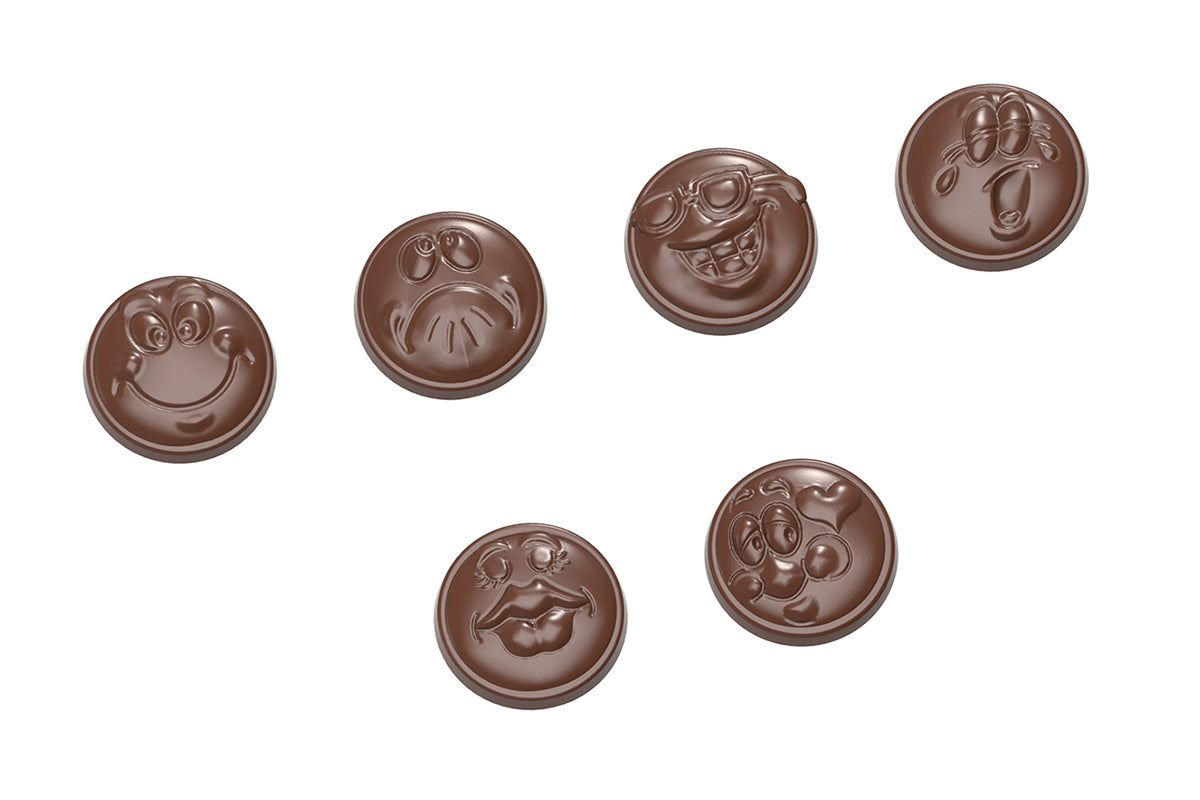 CW1531 - Chocolate World - Smileys 6 Figures Polycarbonate Mould