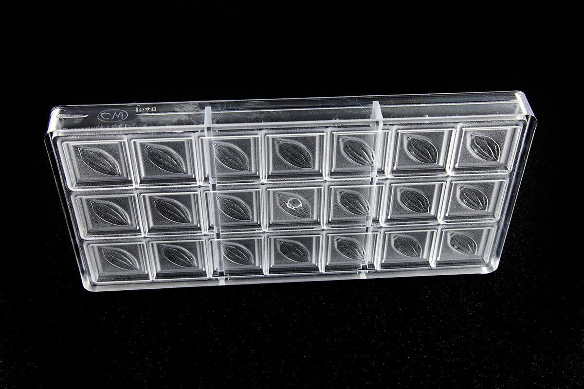 CW1540 - Chocolate World - Caraque Cocoa Bean Polycarbonate Mould