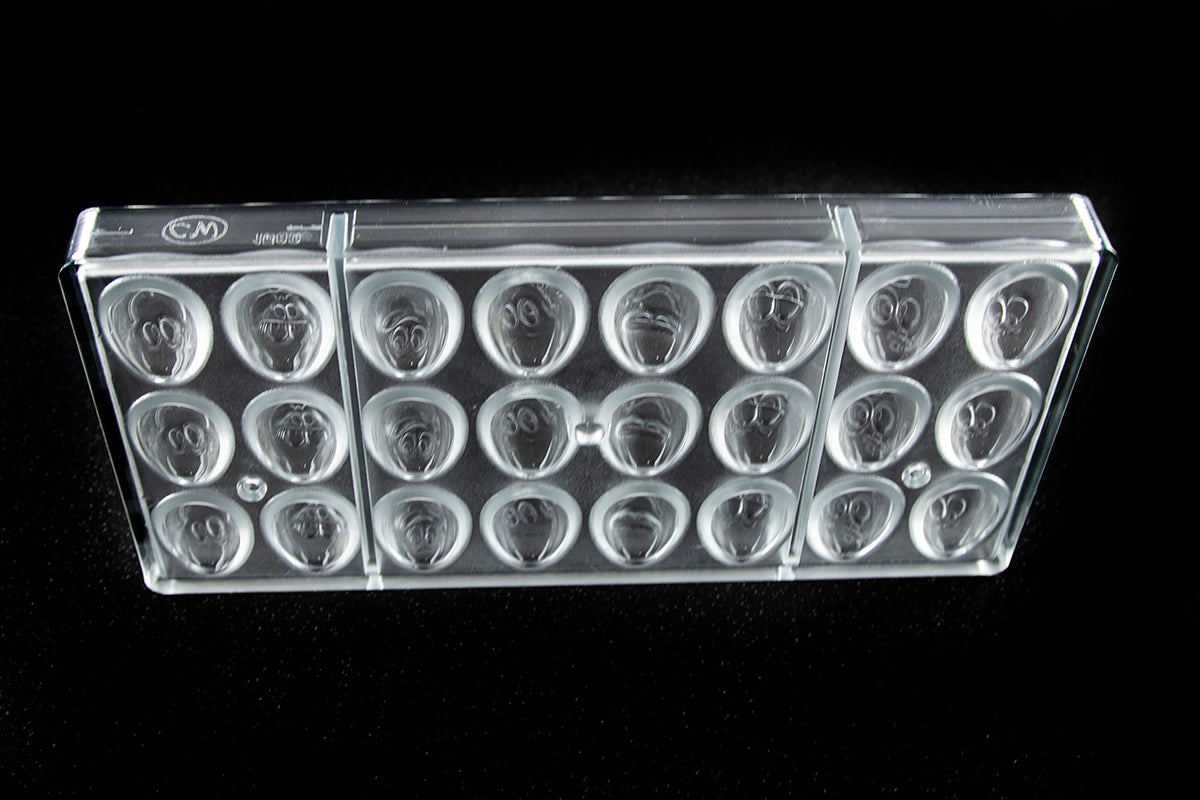 CW1580 - Chocolate World - Egg Smiley 33 mm 8 Figures Polycarbonate Mould