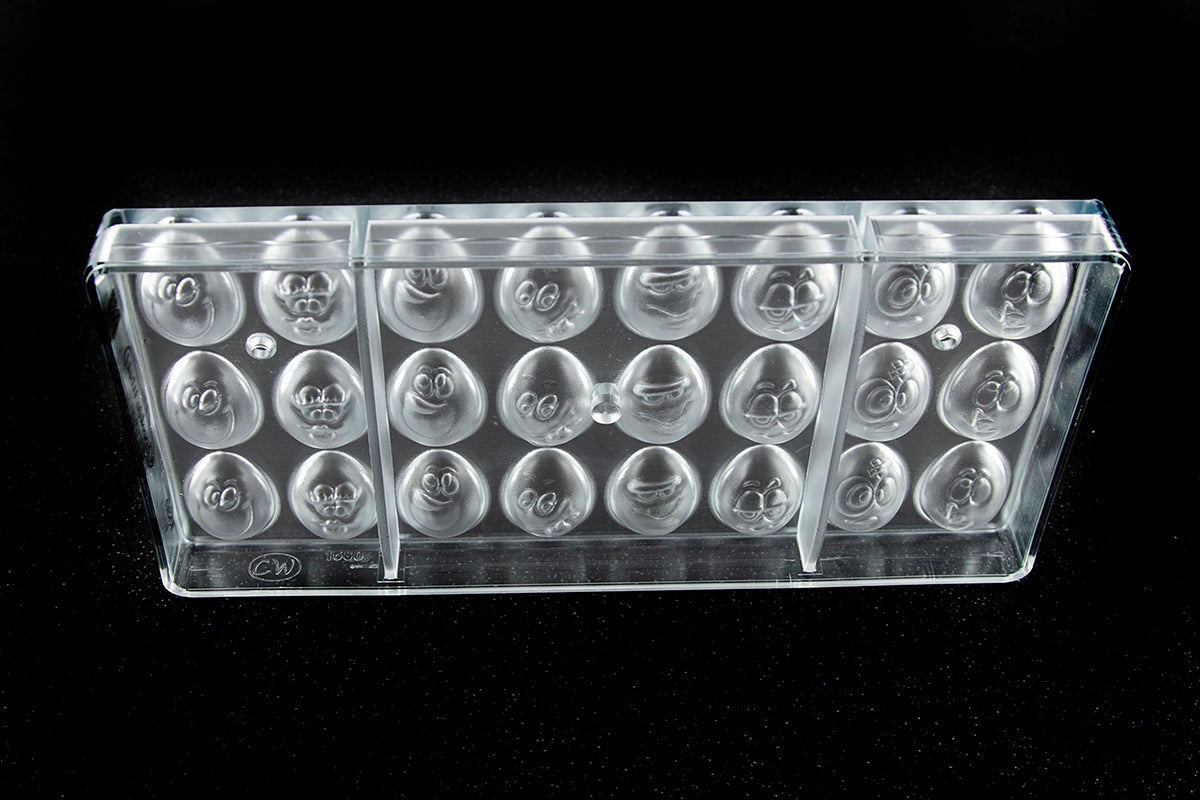 CW1580 - Chocolate World - Egg Smiley 33 mm 8 Figures Polycarbonate Mould