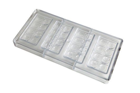 CW1589 - Chocolate World - Chocolate Tablet Smiley Polycarbonate Mould
